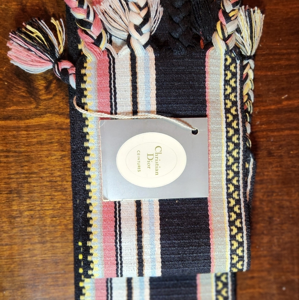 VINTAGE CHRISTIAN DIOR CEINTURES TRIBAL LATIN AMERICAN STYLE HANDLOOMED BELT